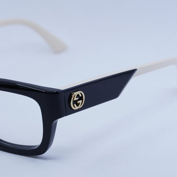 🕶️ New Gucci GG1666O 005 Eyeglasses - Black with Ivory Frame - Picture 3 of 11
